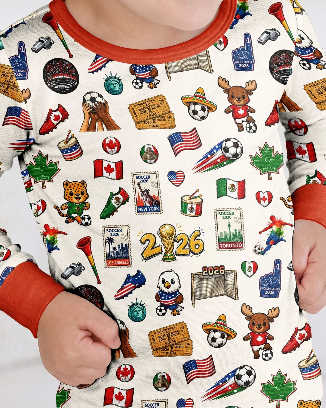 Zweiteiliges Langarm-Pyjama-Set mit Sommerfrüchten