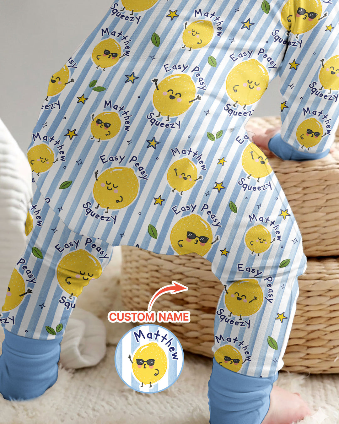 Easy Peasy Lemon Squeezy Custom Name Bamboo Convertible Zippy