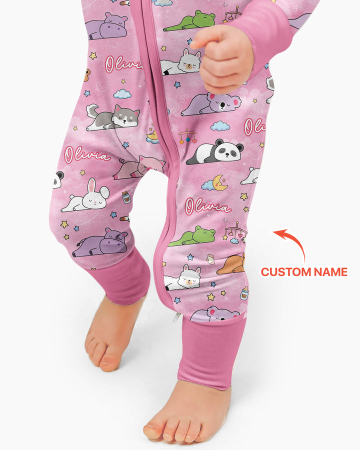 Custom Name Sleeping Cutie Bamboo Convertible Zippy