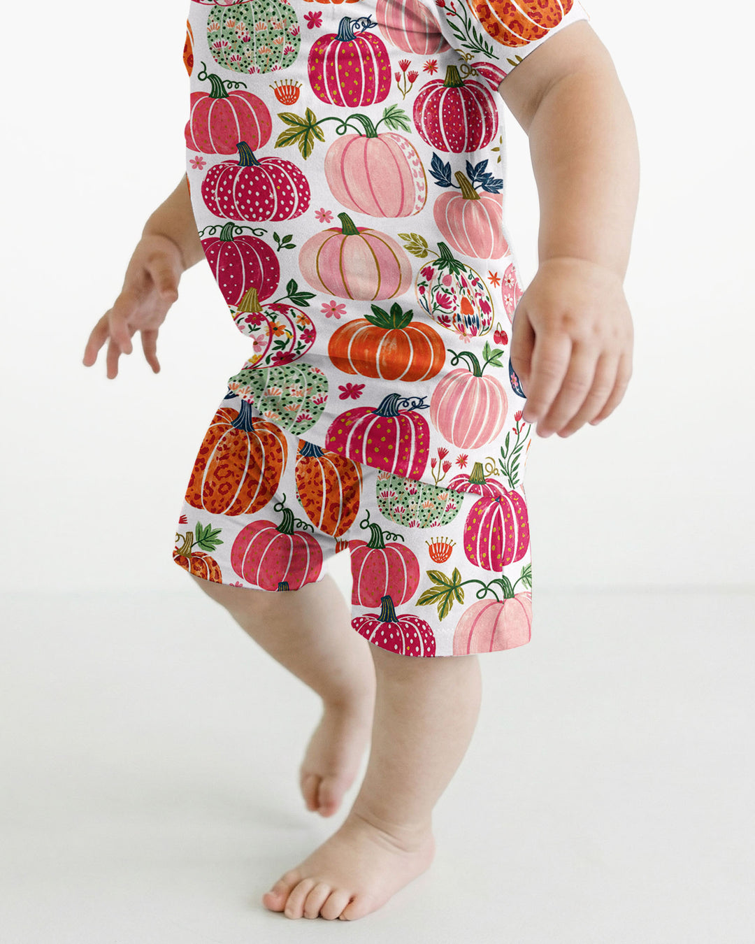 Pumpkin Patch Party Bamboo Two Piece Short Sleeve Shorts Pajama Set
