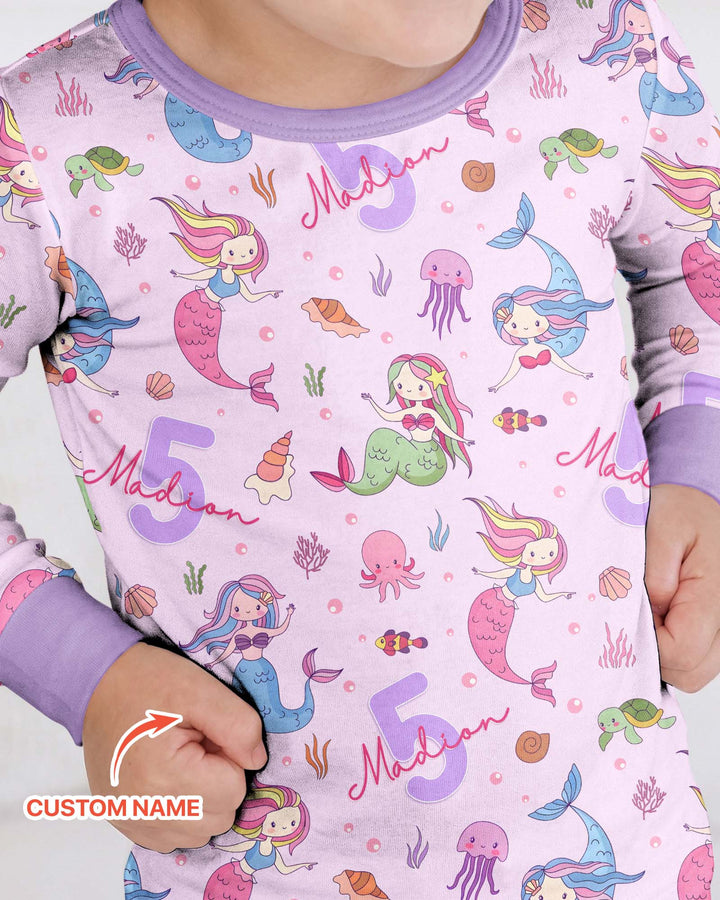 Zweiteiliges Langarm-Pyjama-Set mit Sommerfrüchten