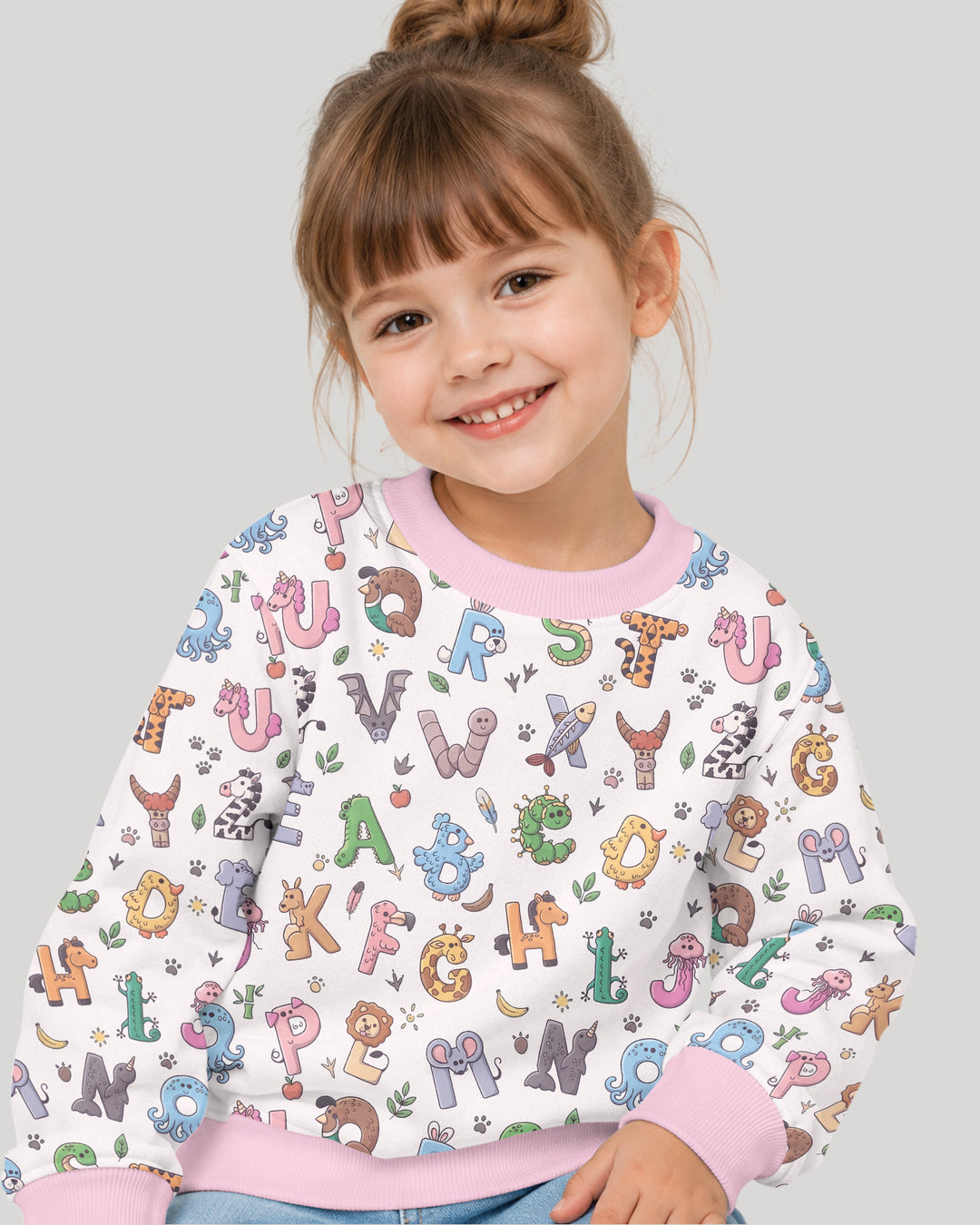 Animals Alphabet Bamboo Crewneck Sweatshirt