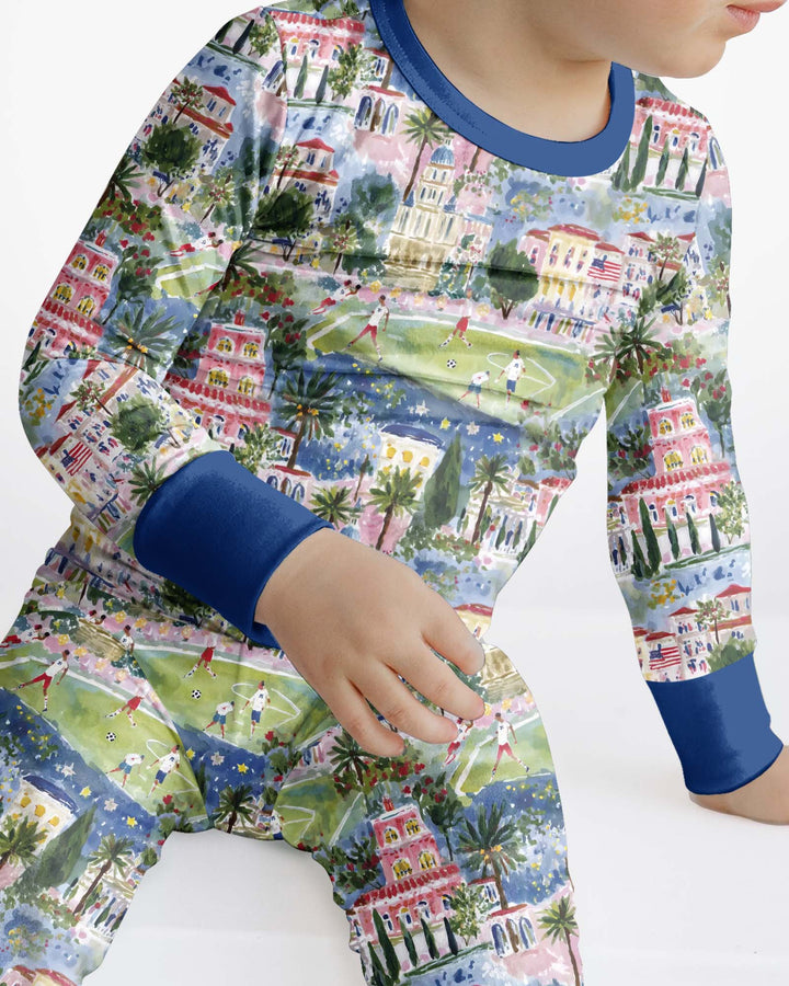Zweiteiliges Langarm-Pyjama-Set mit Sommerfrüchten