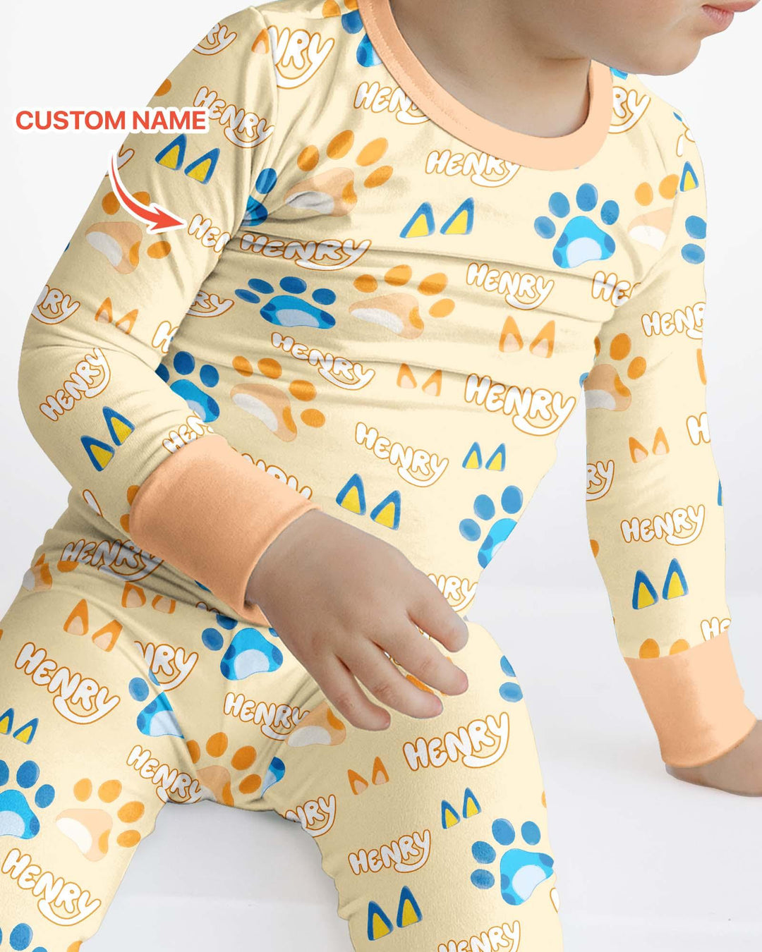 Zweiteiliges Langarm-Pyjama-Set mit Sommerfrüchten