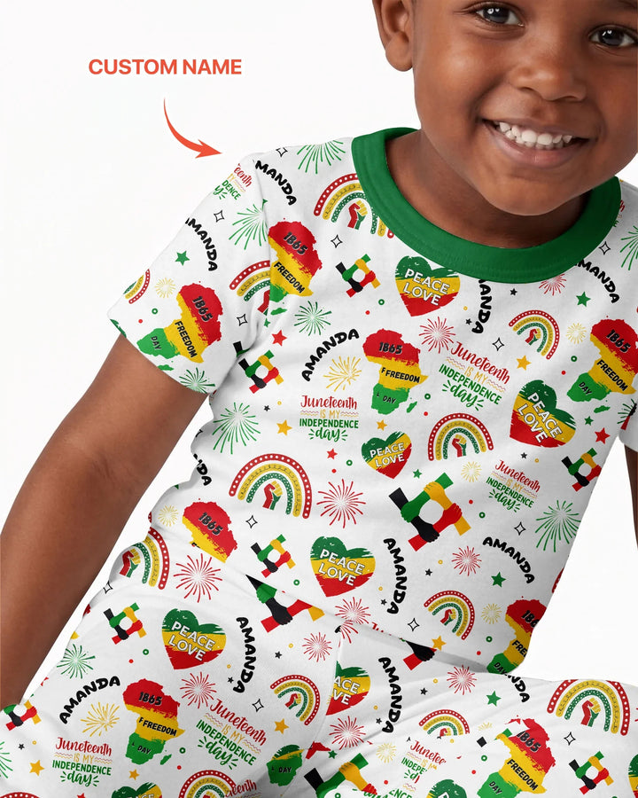 Zweiteiliges, kurzärmliges Pyjama-Set mit Marienkäfern