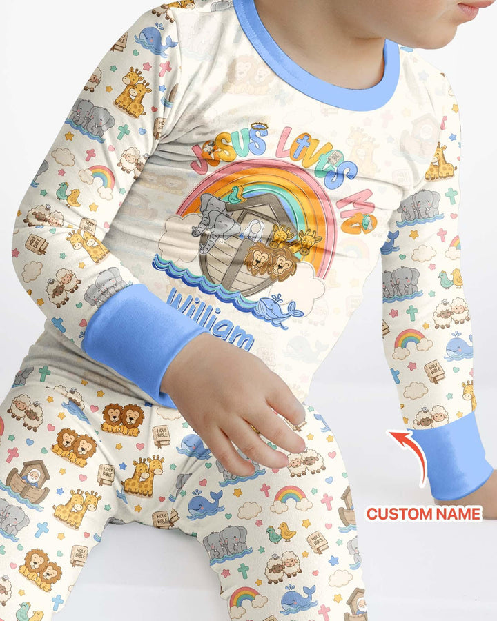 Zweiteiliges Langarm-Pyjama-Set mit Sommerfrüchten