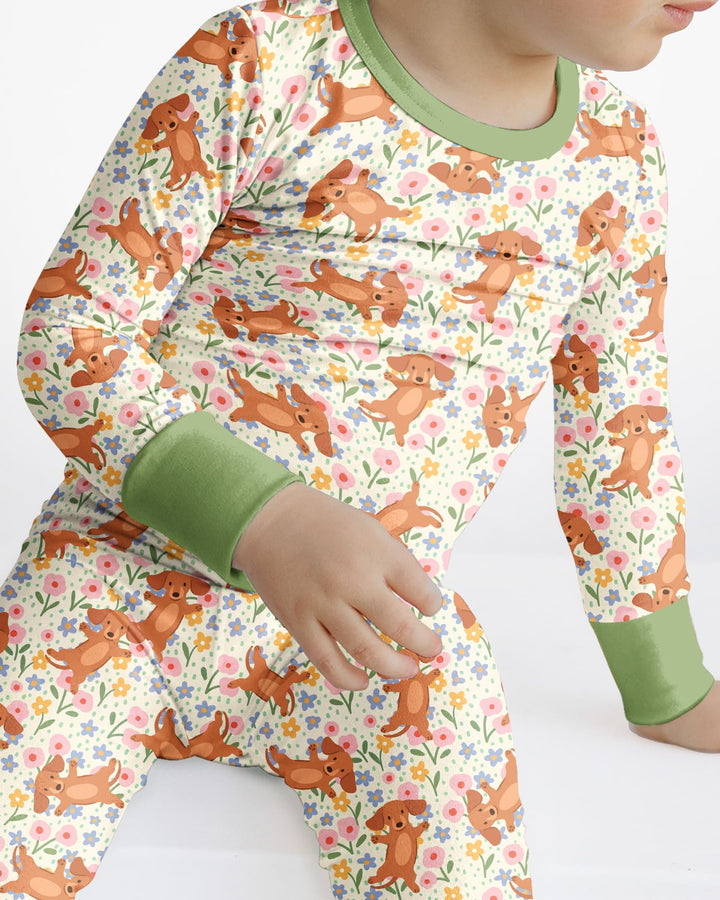Zweiteiliges Langarm-Pyjama-Set mit Sommerfrüchten