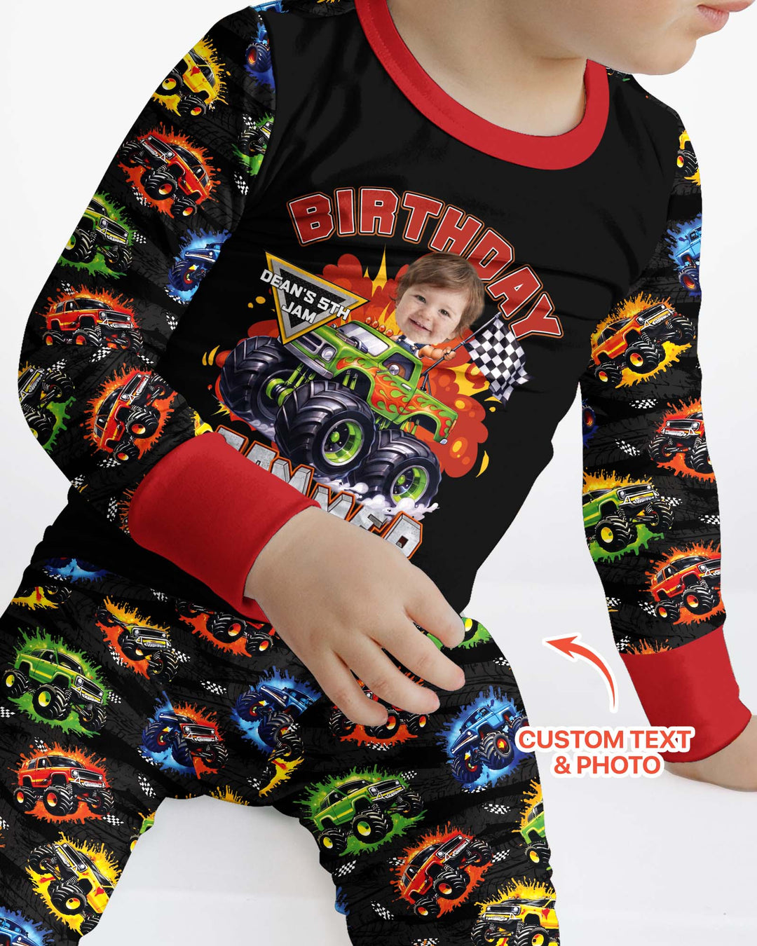 Birthday Truck Rally Bamboo Two Piece Long Sleeve Pajama Set