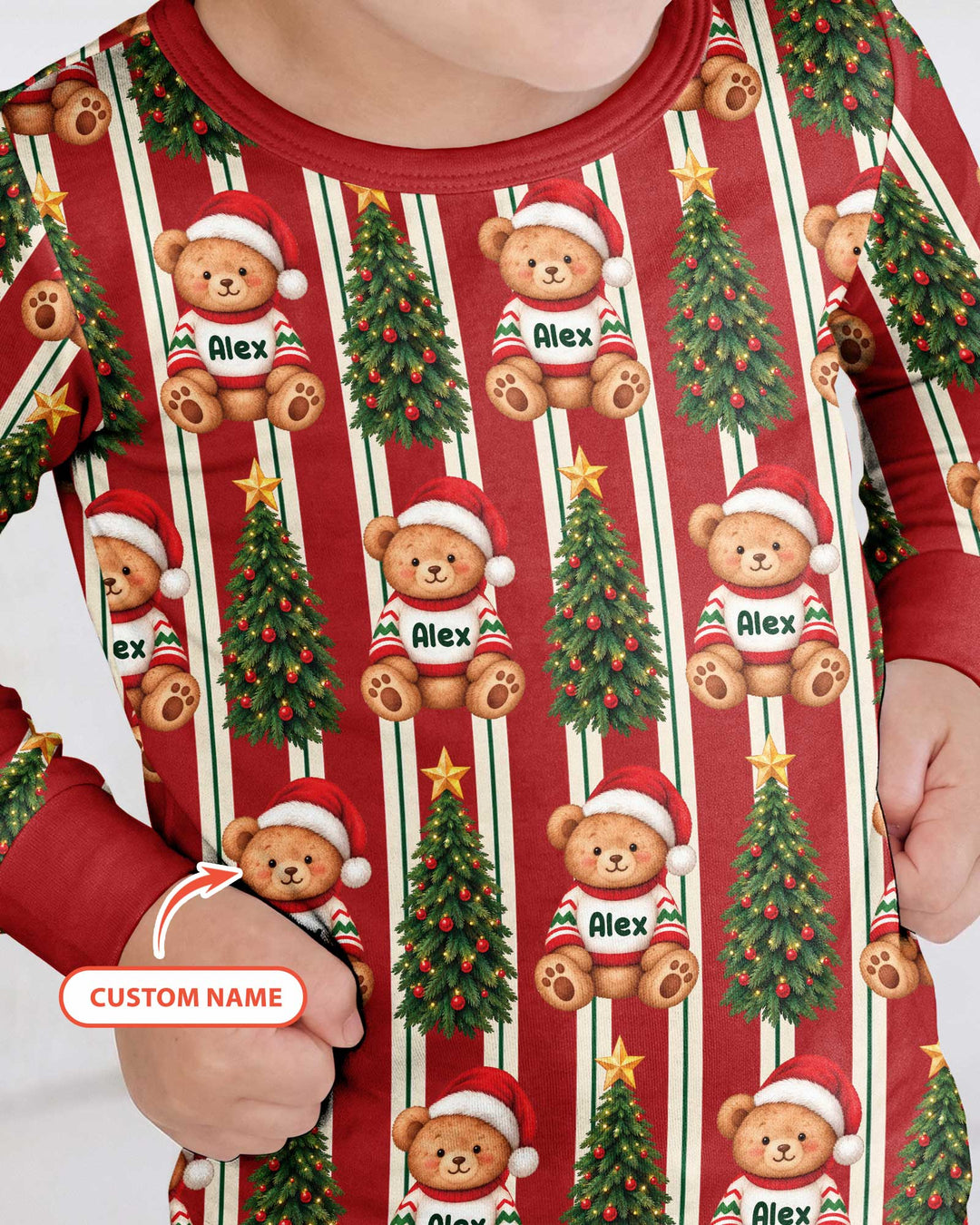 Christmas Bear Bamboo Two Piece Long Sleeve Pajama Set
