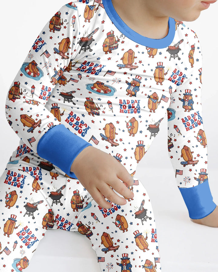 Zweiteiliges Langarm-Pyjama-Set mit Sommerfrüchten