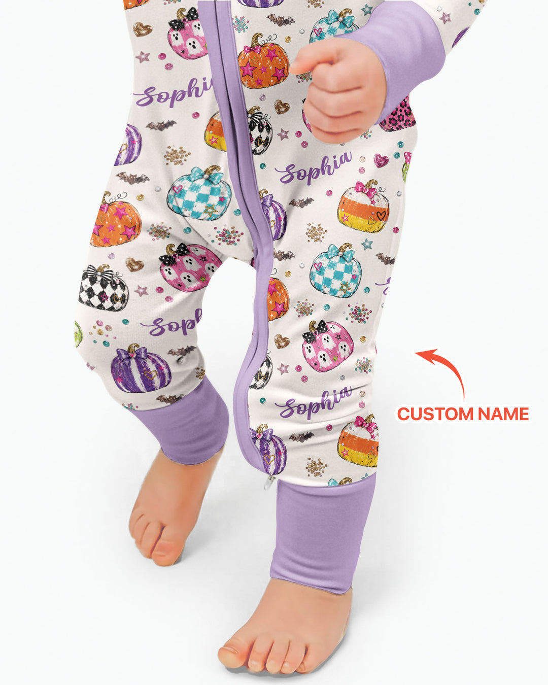 Custom Name Twinkle Pumpkin Bamboo Convertible Zippy