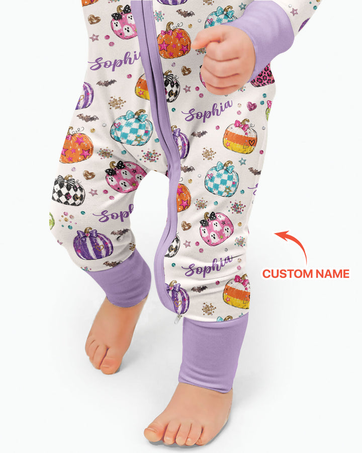 Custom Name Twinkle Pumpkin Bamboo Convertible Zippy