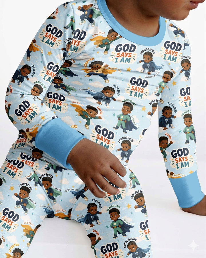 Zweiteiliges Langarm-Pyjama-Set mit Sommerfrüchten