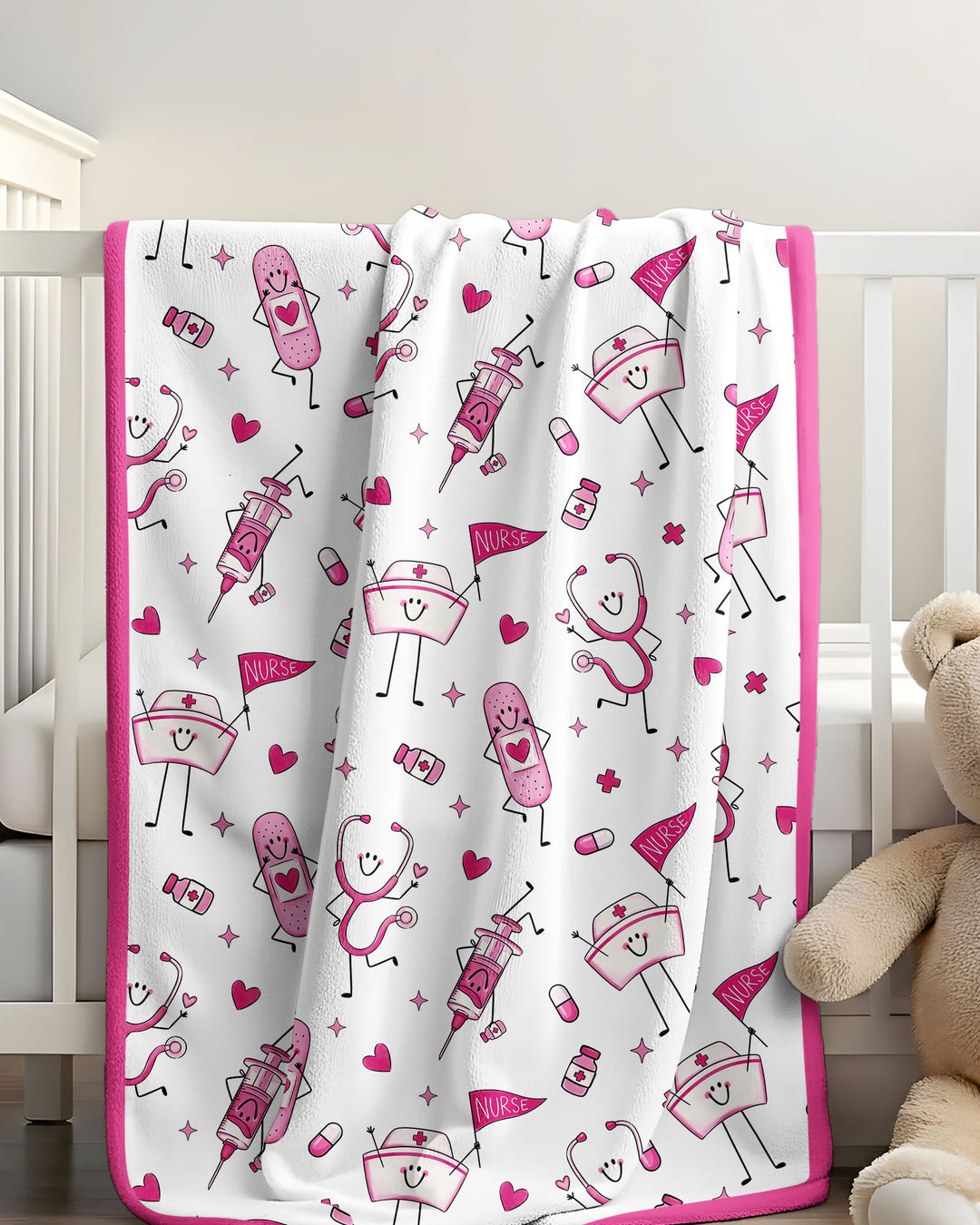 Cute Nurse Crew Bamboo Blanket