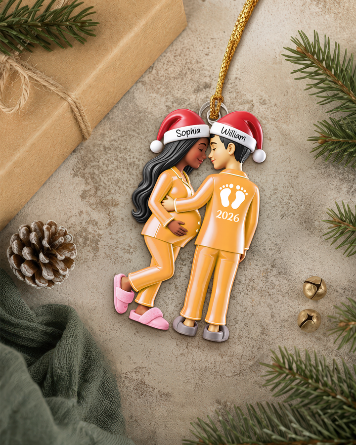 Baby Bump Christmas Personalized Acrylic Ornament