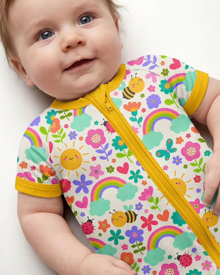 Summer Sunshine Bamboo Shorty Zippered Romper