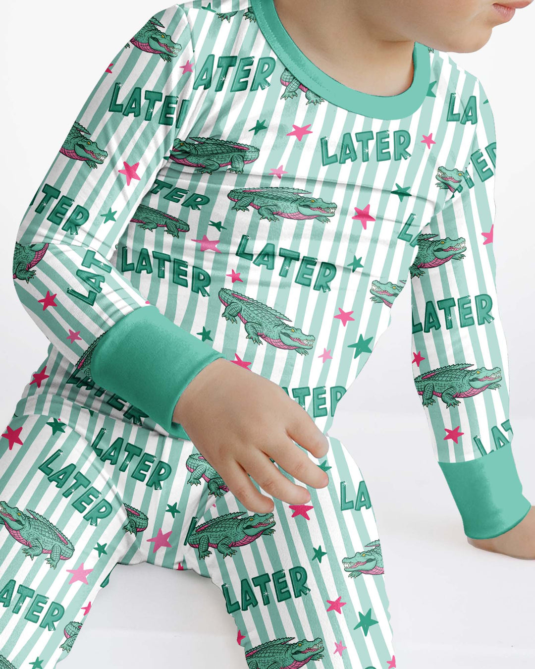 Later Gator After A While Bamboo Two Piece Long Sleeve Pajama Set