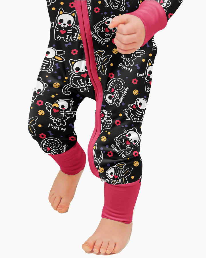 Kawaii Skeleton Pets Bamboo Convertible Zippy