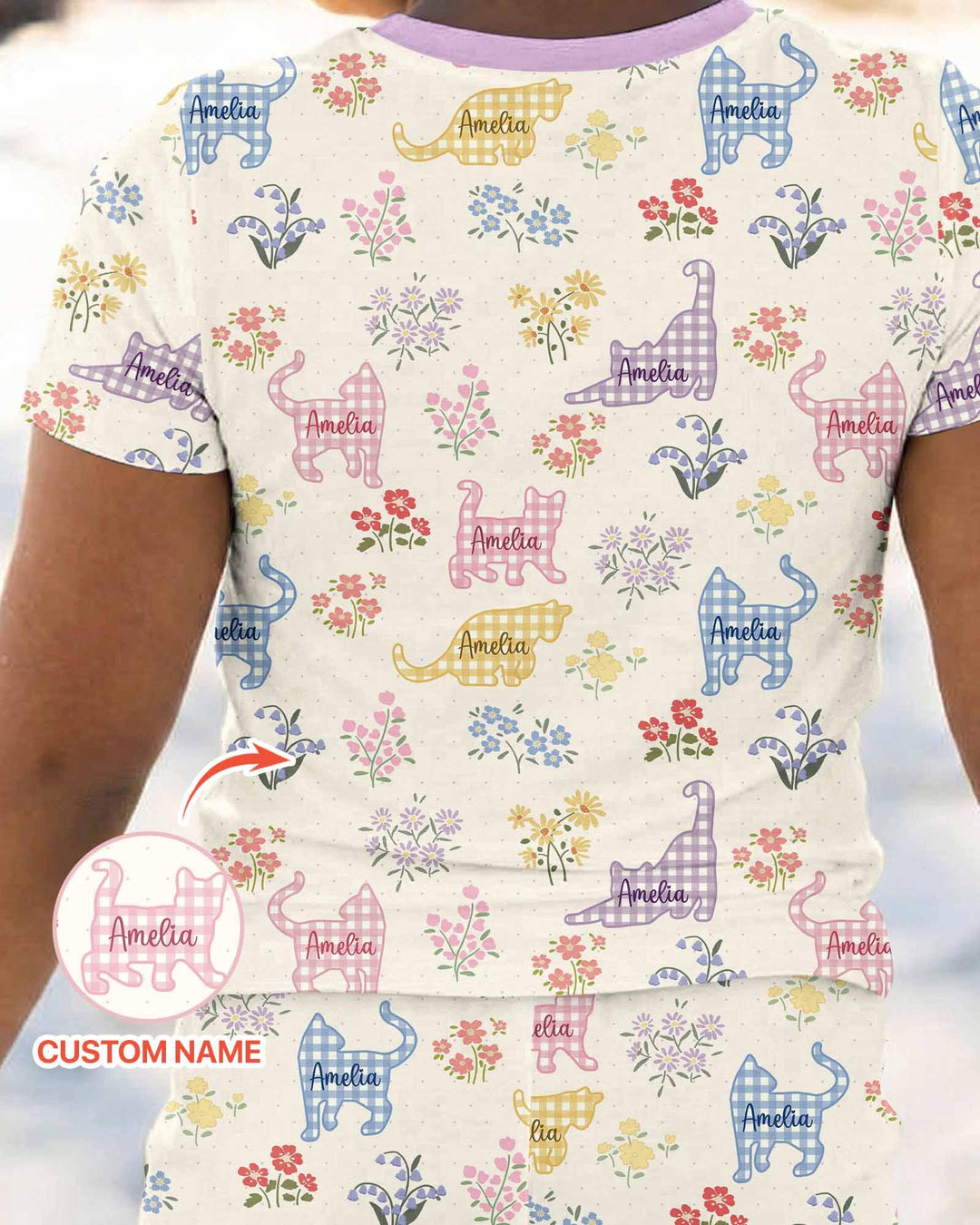 Zweiteiliges, kurzärmliges Pyjama-Set mit Marienkäfern