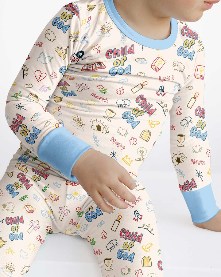 Zweiteiliges Langarm-Pyjama-Set mit Sommerfrüchten