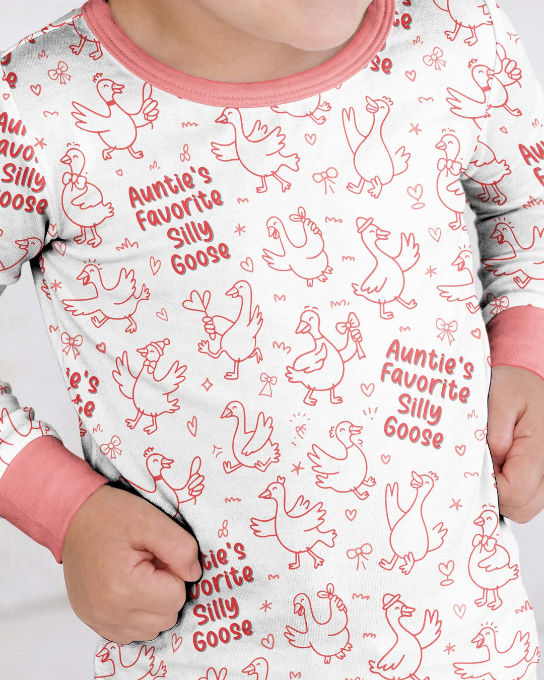 Auntie's Favorite Silly Goose Bamboo Two Piece Long Sleeve Pajama Set