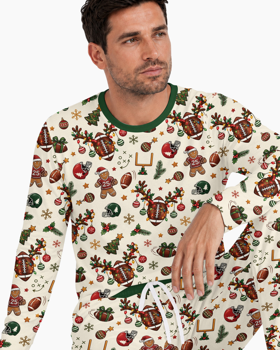 Football Christmas Merry Kickmas Bamboo Men's Pajama Set