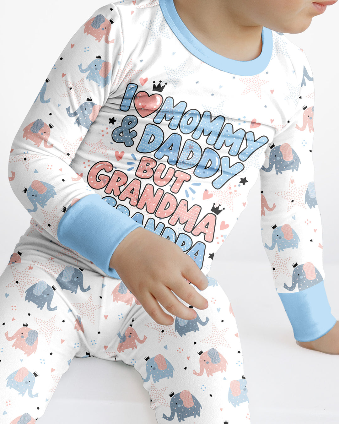 I Love Mommy & Daddy, but Grandma & Grandpa Are the Best! Bamboo Two Piece Long Sleeve Pajama Set