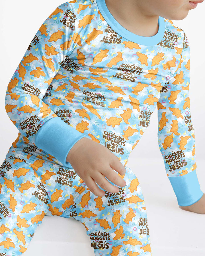 Zweiteiliges Langarm-Pyjama-Set mit Sommerfrüchten
