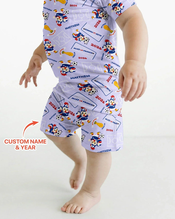 Zweiteiliges Pyjama-Set mit kurzen Ärmeln und Shorts im Sommer-Design