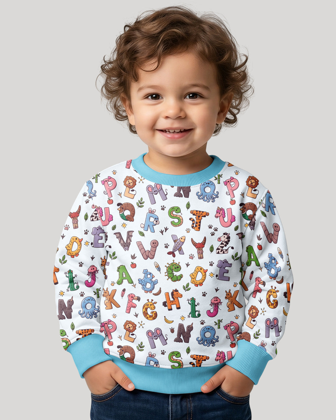 Animals Alphabet Bamboo Crewneck Sweatshirt