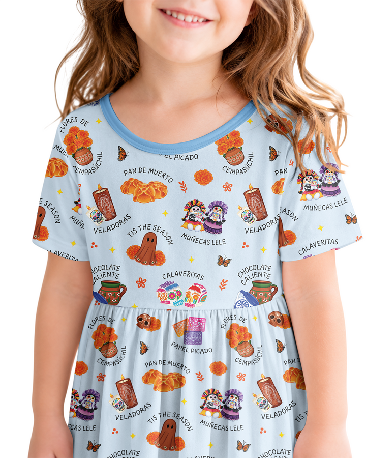 Tis the Dia De Muertos Season Bamboo Twirl Dress