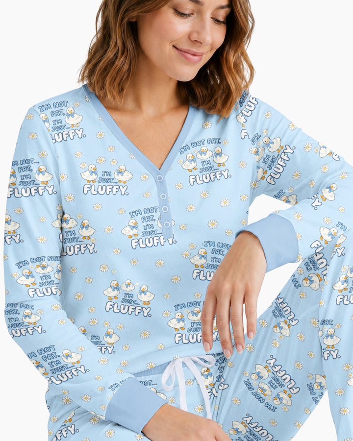 Not Fat Just Fluffy Bamboo Women Pajama Set