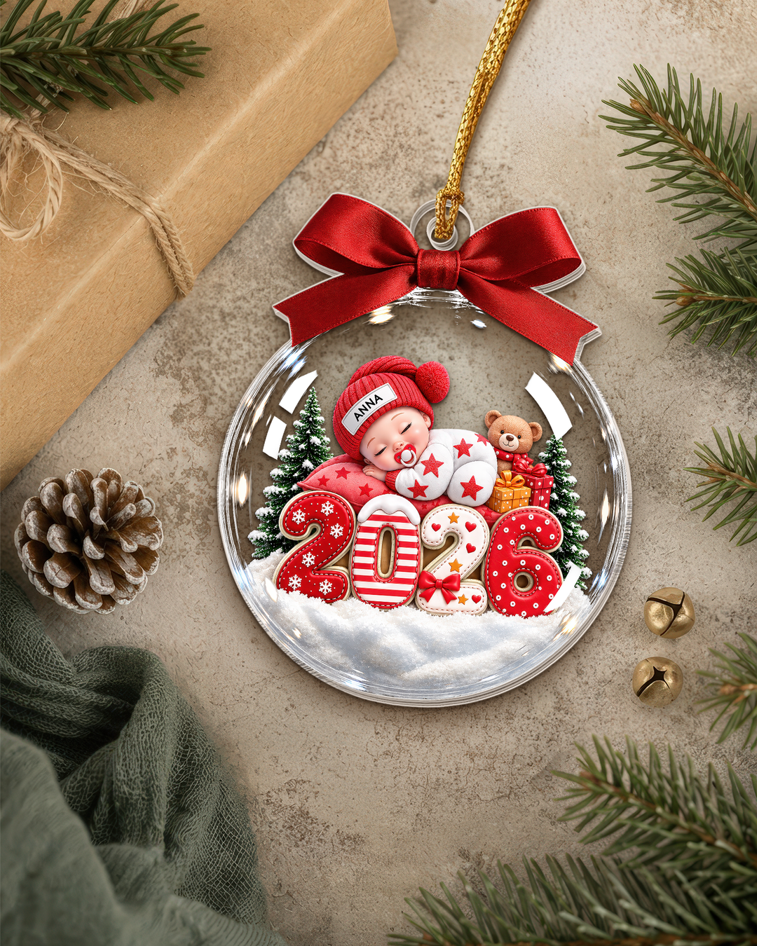 Sweet Dreams Baby Christmas Acrylic Ornament