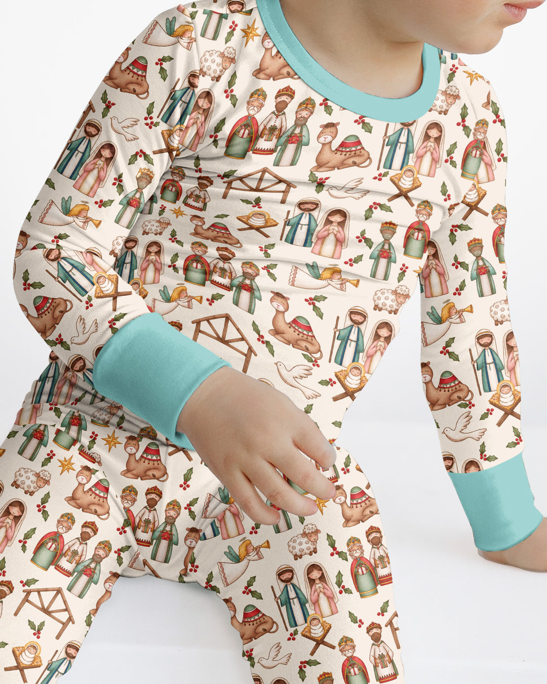 Holy Night Nativity Bamboo Two Piece Long Sleeve Pajama Set