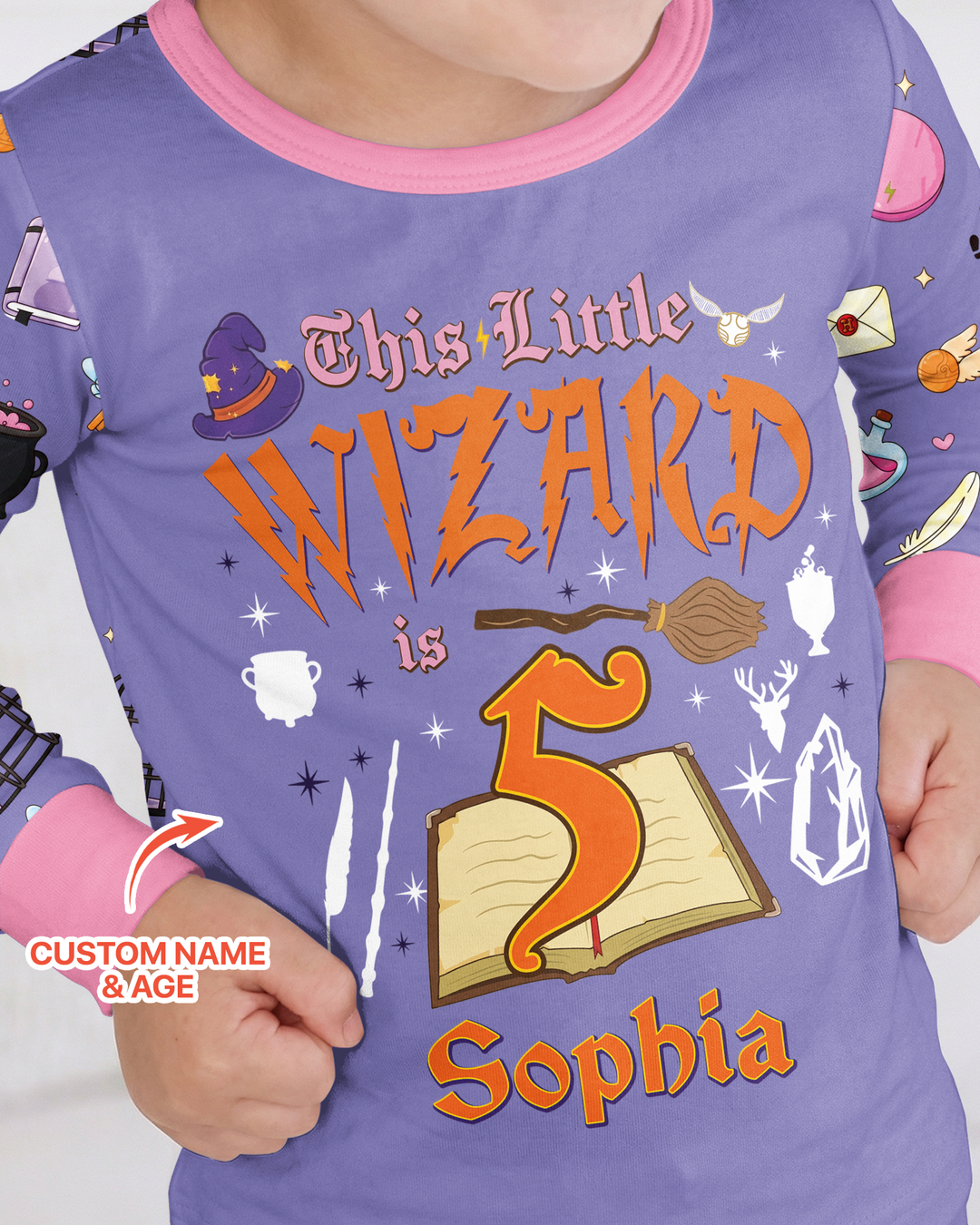Personalized Birthday Wizard  Bamboo Two Piece Long Sleeve Pajama Set