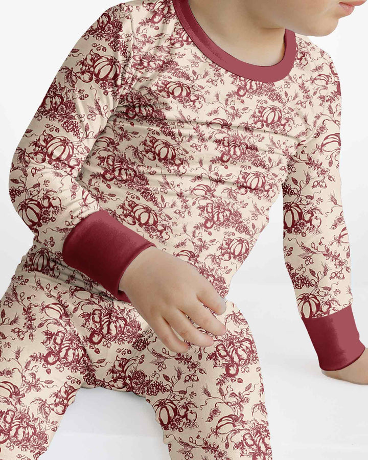 Zweiteiliges Langarm-Pyjama-Set mit Sommerfrüchten