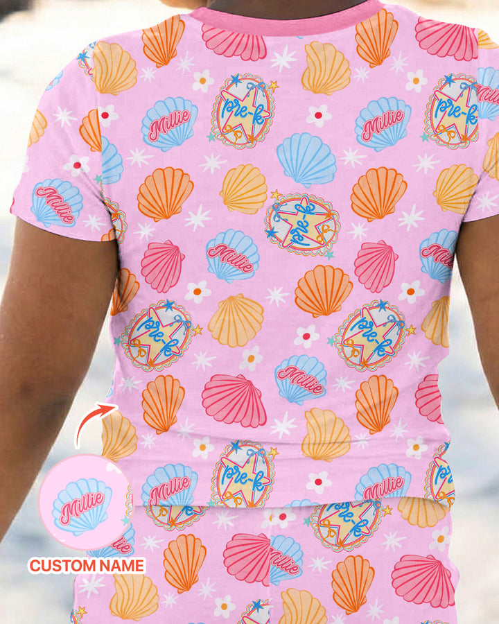 Mermaid Back To School Bamboo Two Piece Short Sleeve Pajama Set