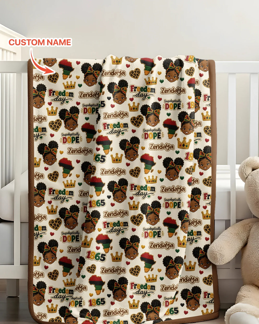 Custom Name Juneteenth Unapologetically Dope Bamboo Blanket