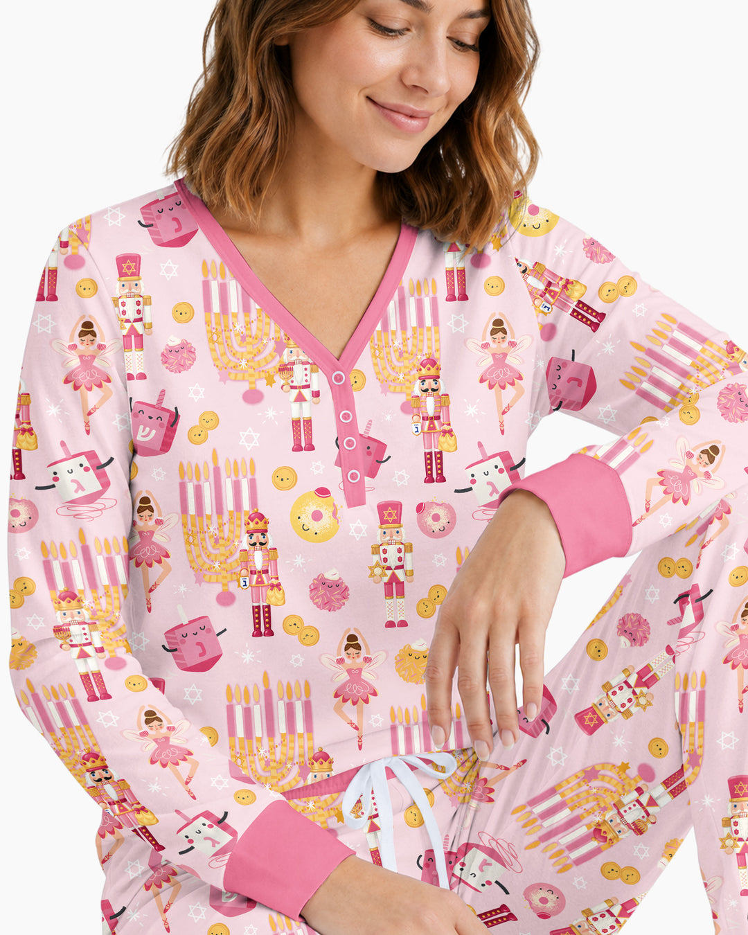Hanukkah Nutcracker King Family Matching Bamboo Women Pajama Set