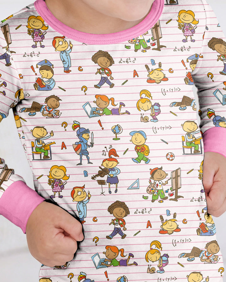 Zweiteiliges Langarm-Pyjama-Set mit Sommerfrüchten