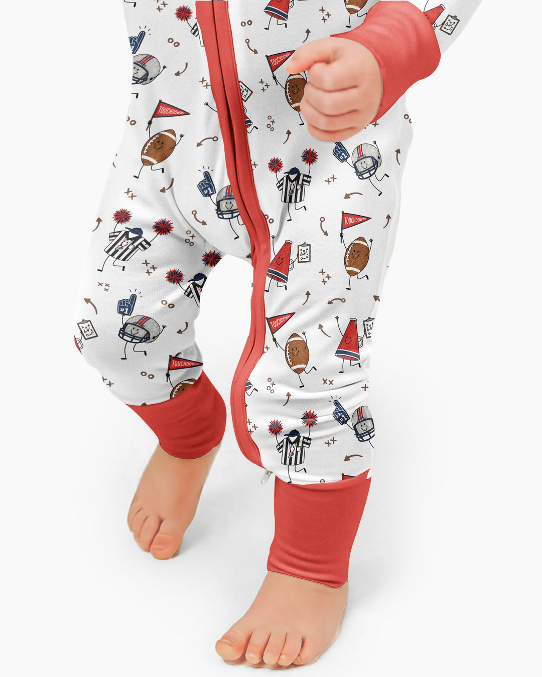 Happy Football Doodles Bamboo Convertible Zippy