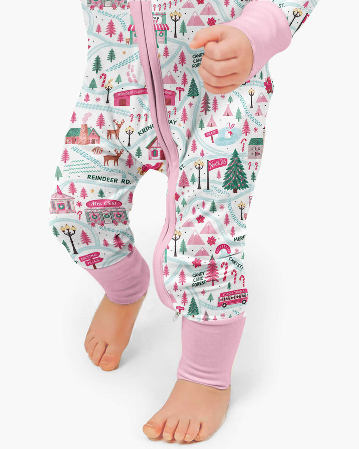 Whimsical North Pole Map Bamboo Convertible Zippy