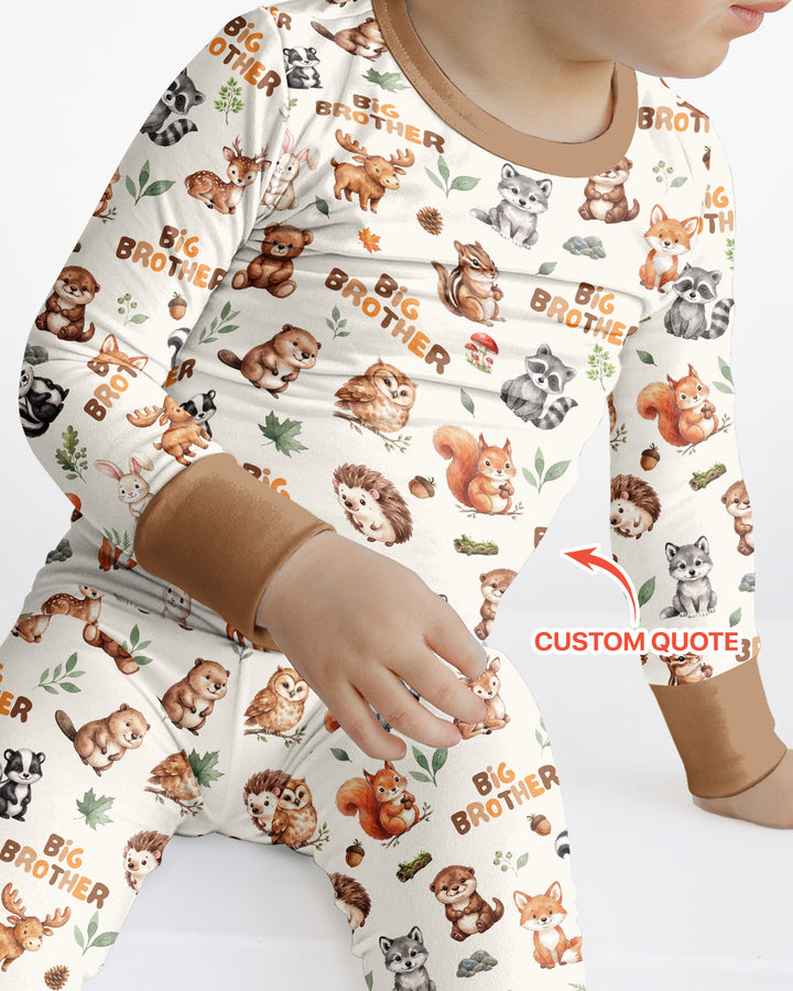Zweiteiliges Langarm-Pyjama-Set mit Sommerfrüchten