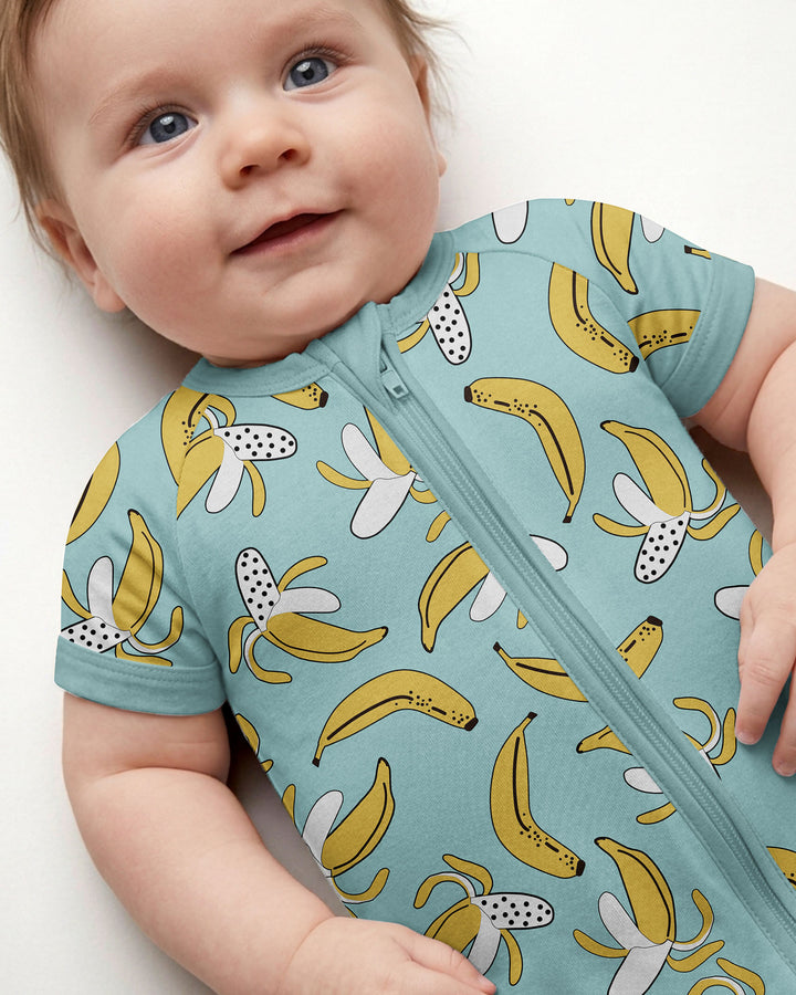 Bananas Bambus-Kurzstrampler mit Reißverschluss