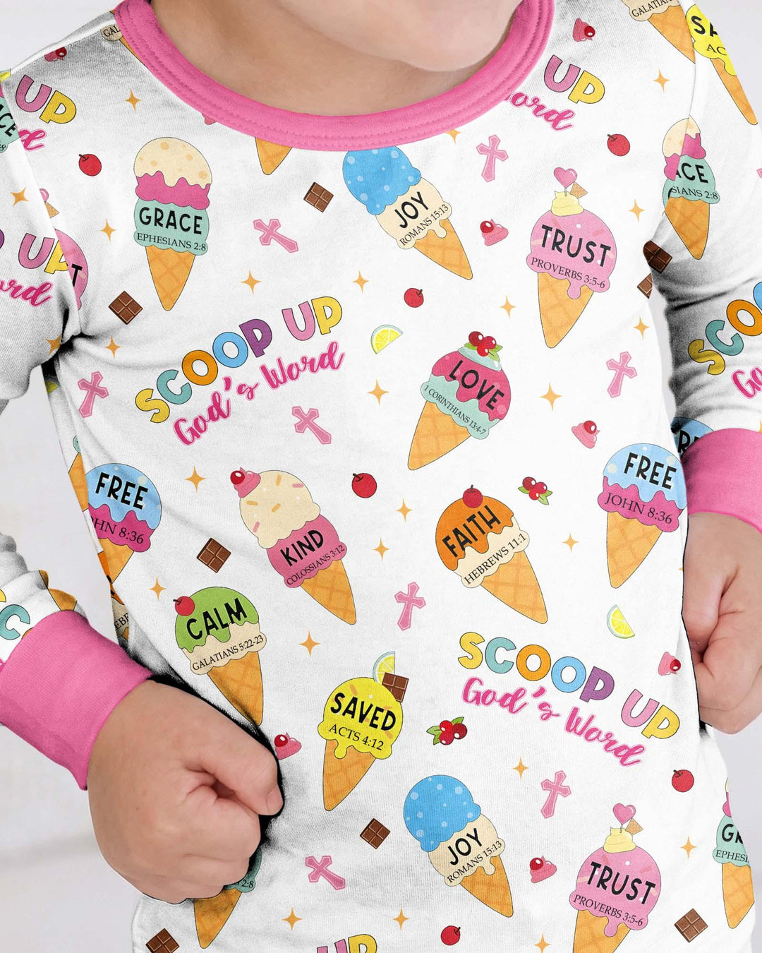 Zweiteiliges Langarm-Pyjama-Set mit Sommerfrüchten