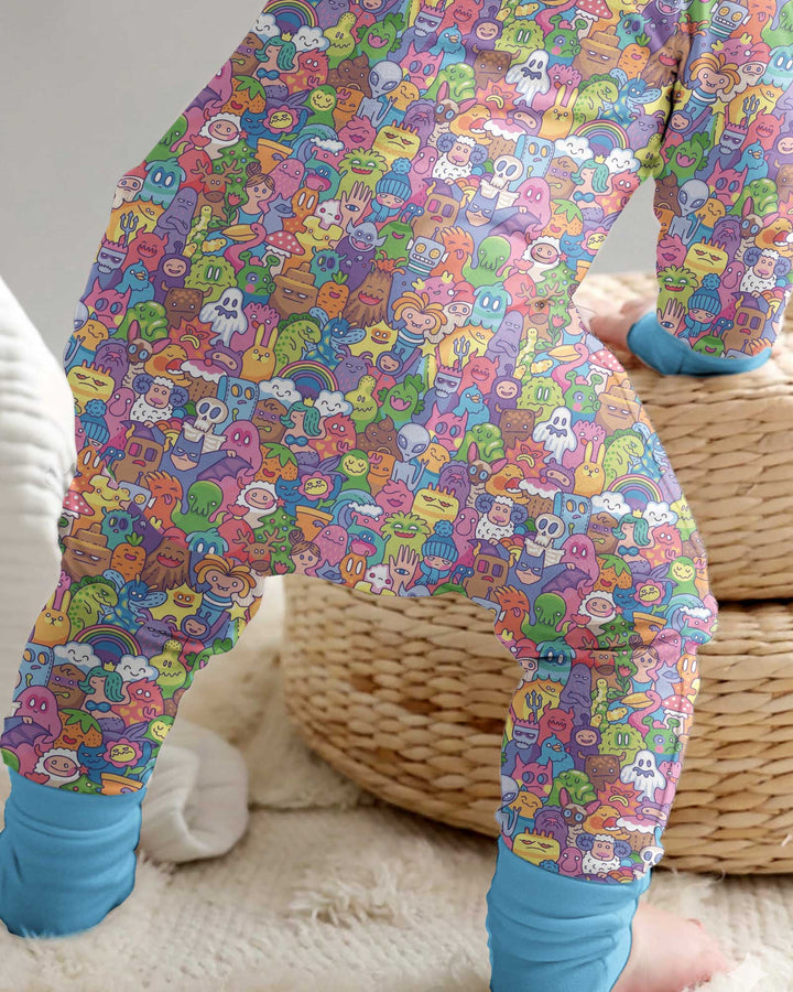Doodle Characters Pastel Bamboo Convertible Zippy