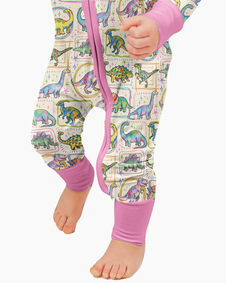 Colorful Dino Sketchbook Bamboo Convertible Zippy