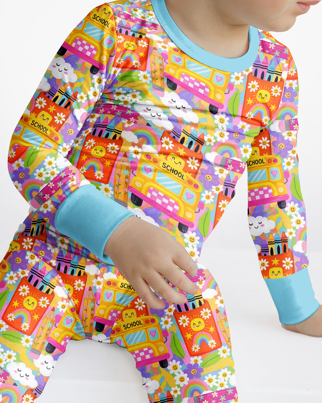 Zweiteiliges Langarm-Pyjama-Set mit Sommerfrüchten
