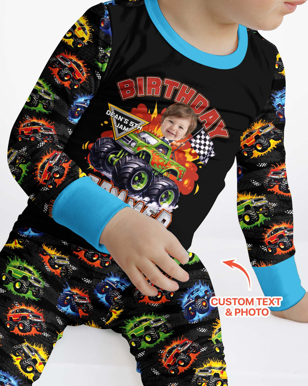 Birthday Truck Rally Bamboo Two Piece Long Sleeve Pajama Set