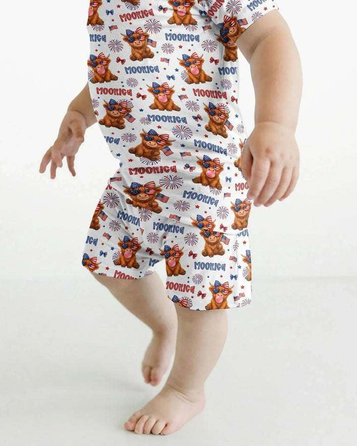 Schlafanzug-Set zweiteilig, kurze Ärmel, kurze Hose, Bambus